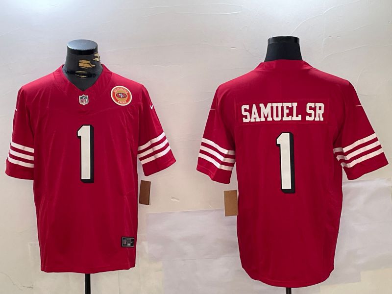 Men San Francisco 49ers #1 Samuel sr Red Three generations 2024 Nike Vapor Limited NFL Jersey style 8->san francisco 49ers->NFL Jersey